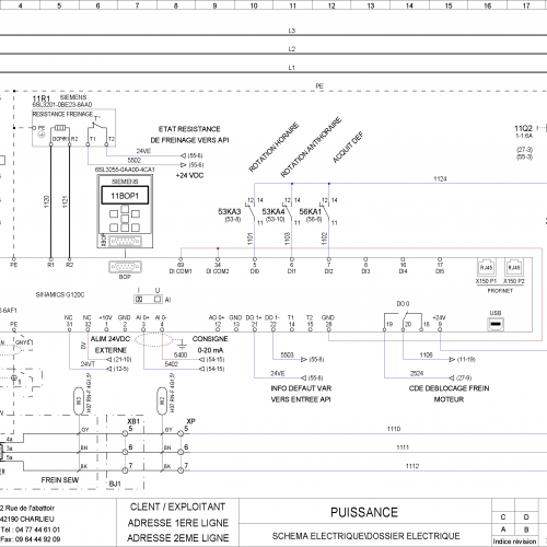 Schéma gestion variateur de fréquence